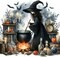 Retro Witch Diamond Painting Kits for Adults, Halloween Witch Diamond Art Kits